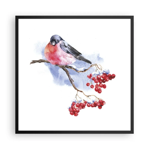 Poster in einem schwarzem Rahmen - Winter in Farbe - 60x60 cm