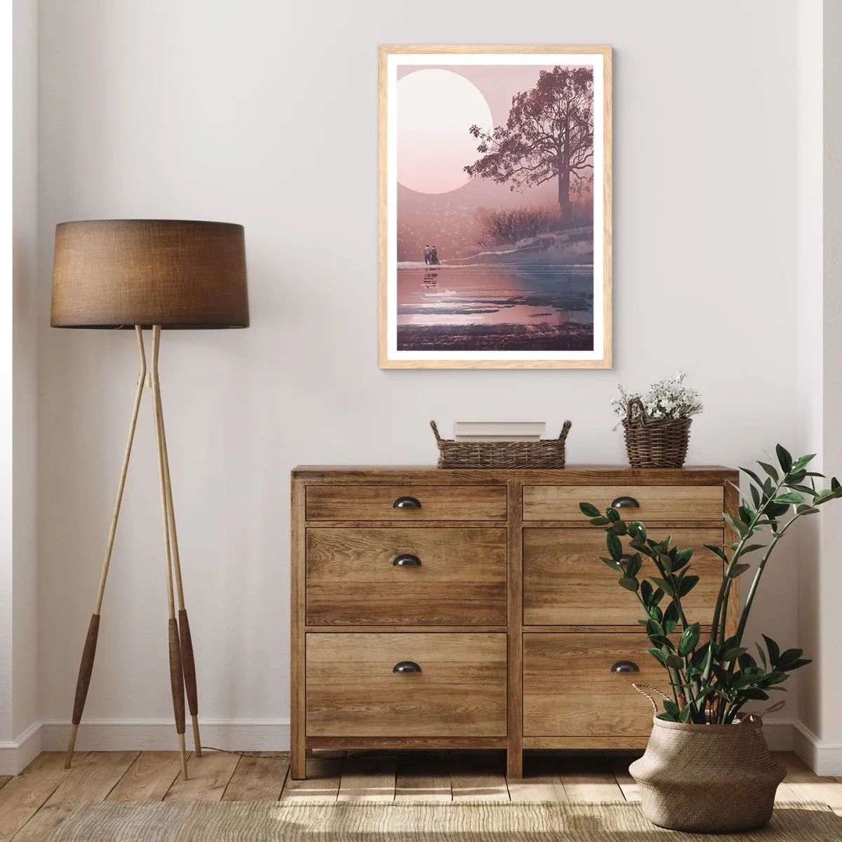 Poster in einem Rahmen aus heller Eiche - Wunder der Nacht - 50x70 cm