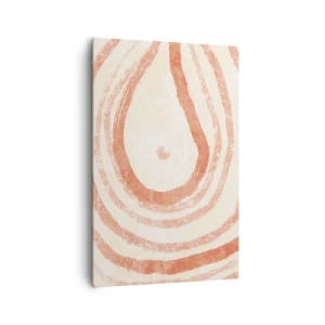 Bild auf Leinwand - Leinwandbild - Ein abstraktes Motiv aus konzentrischen Linien in Terrakotta-Tönen. - 80x120cm - Korallenkreise – Komposition - Moderne Wanddekoration für Wohnzimmer und Schlafzimmer ARTTOR