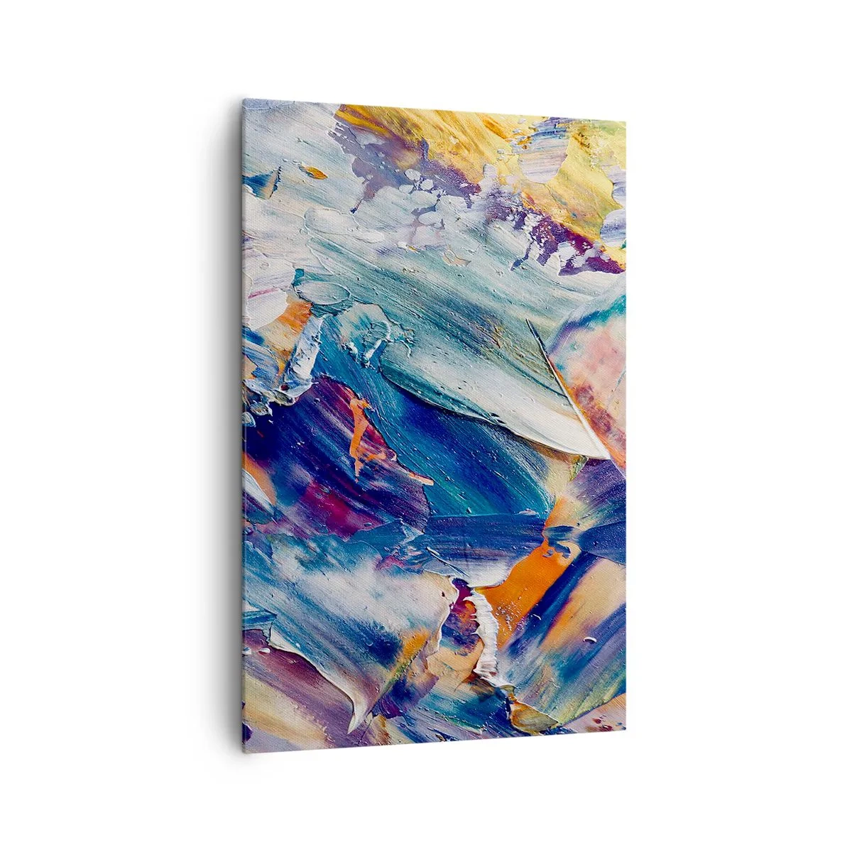 Bild auf Leinwand - Leinwandbild - Bunte Abstraktion mit Acrylfarbe Textur - 80x120cm - Farbverwirrung - Moderne Wanddekoration für Wohnzimmer und Schlafzimmer ARTTOR