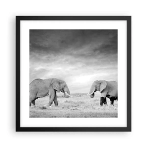 Poster in einem schwarzem Rahmen - Grau ist schön - 40x40 cm