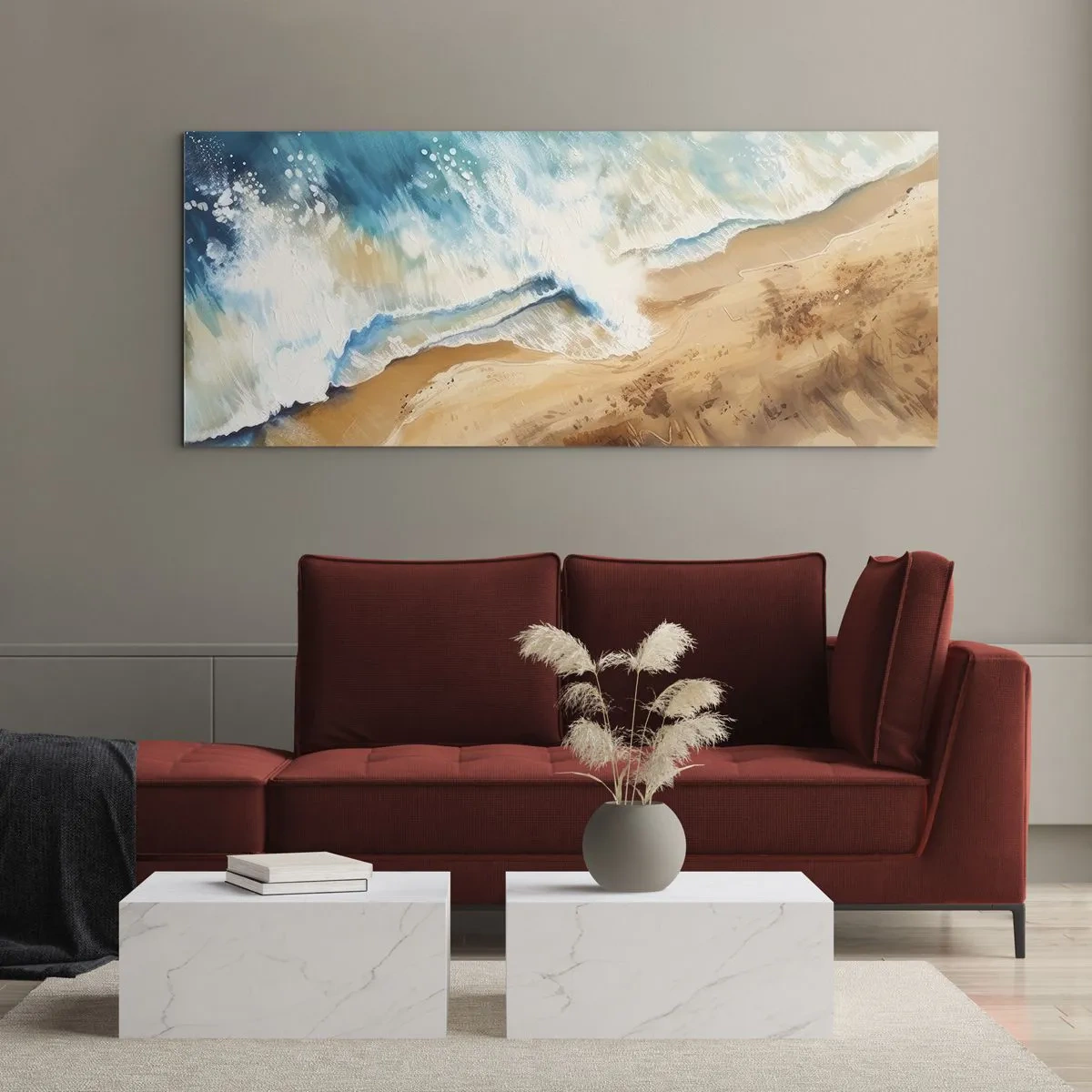 Glasbild - Bild auf glas - Zurückkehrende Welle - 100x40 cm
