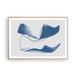 Poster in einem Rahmen aus heller Eiche - Geflügelte Abstraktion - 100x70 cm