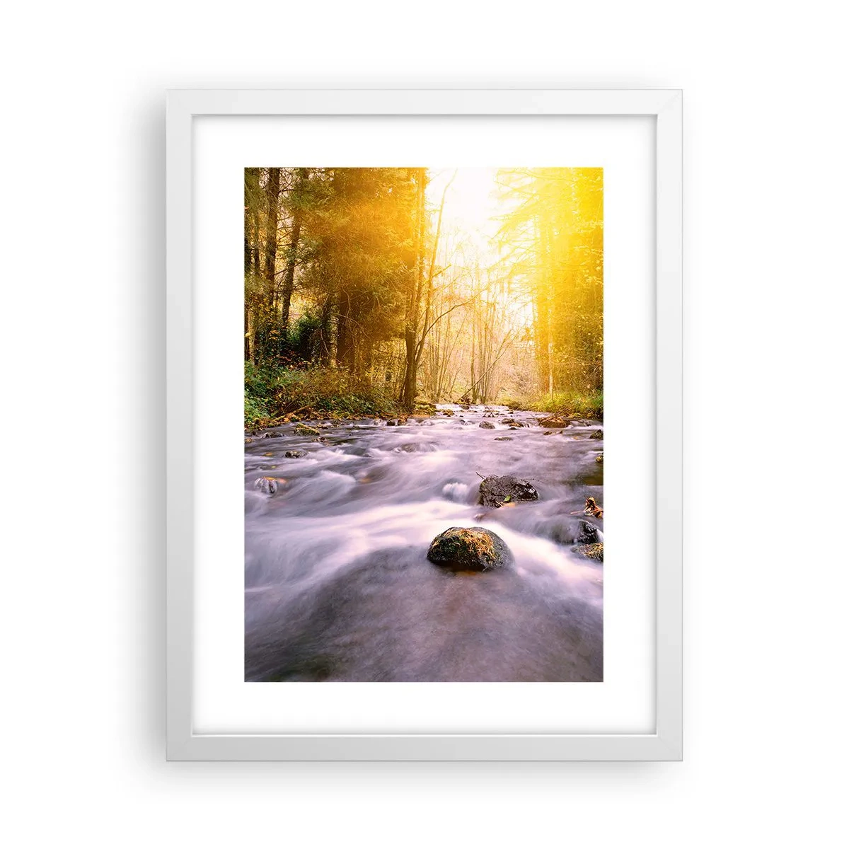 Poster in einem weißen Rahmen - Malachit im Silber- und Goldrahmen - 30x40 cm