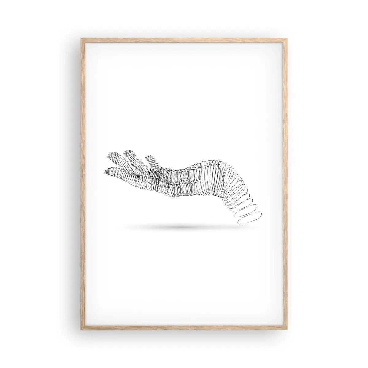 Poster in einem Rahmen aus heller Eiche - Federnde Hand - 70x100 cm
