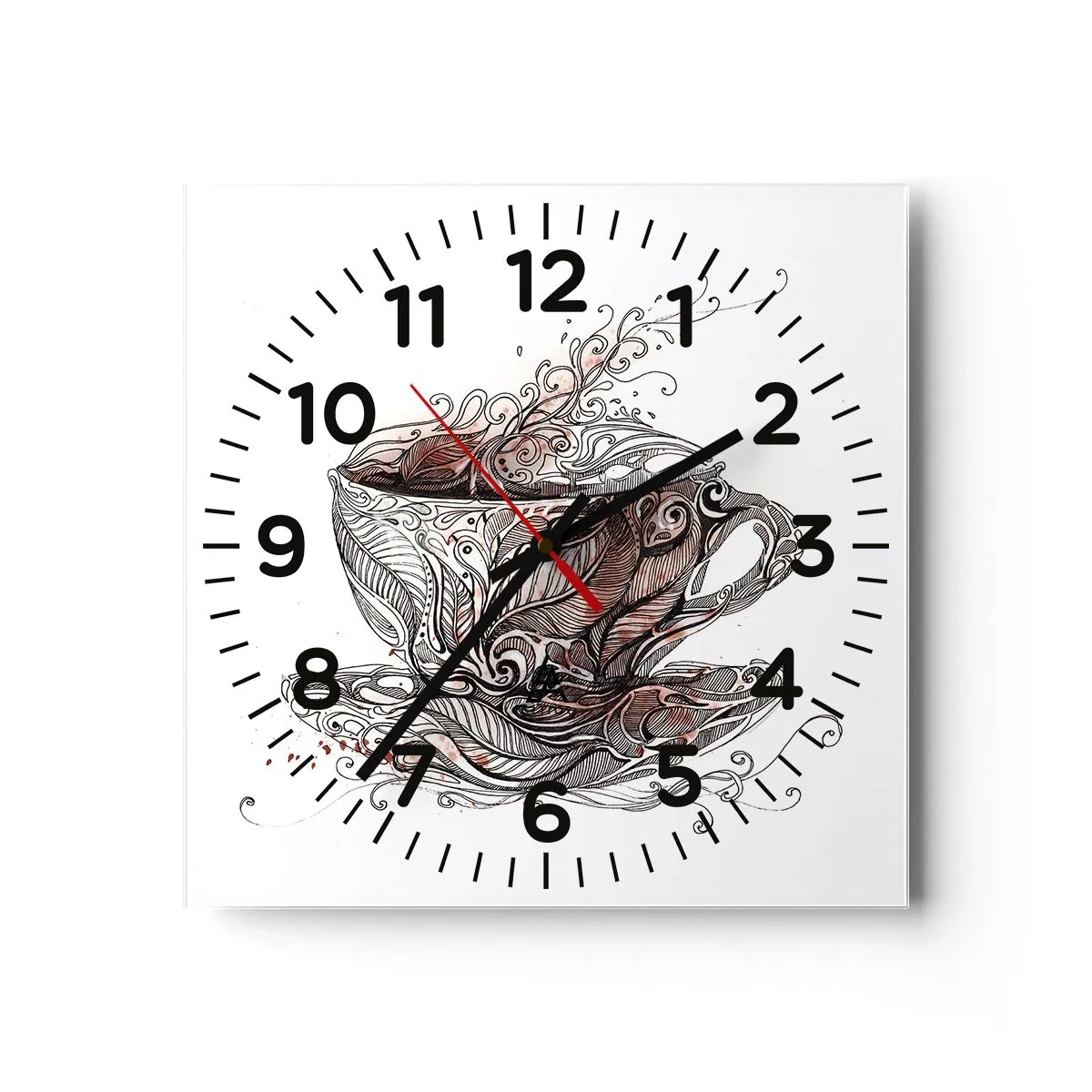 Wanduhr - Glasuhr - Tee für alles - 40x40 cm