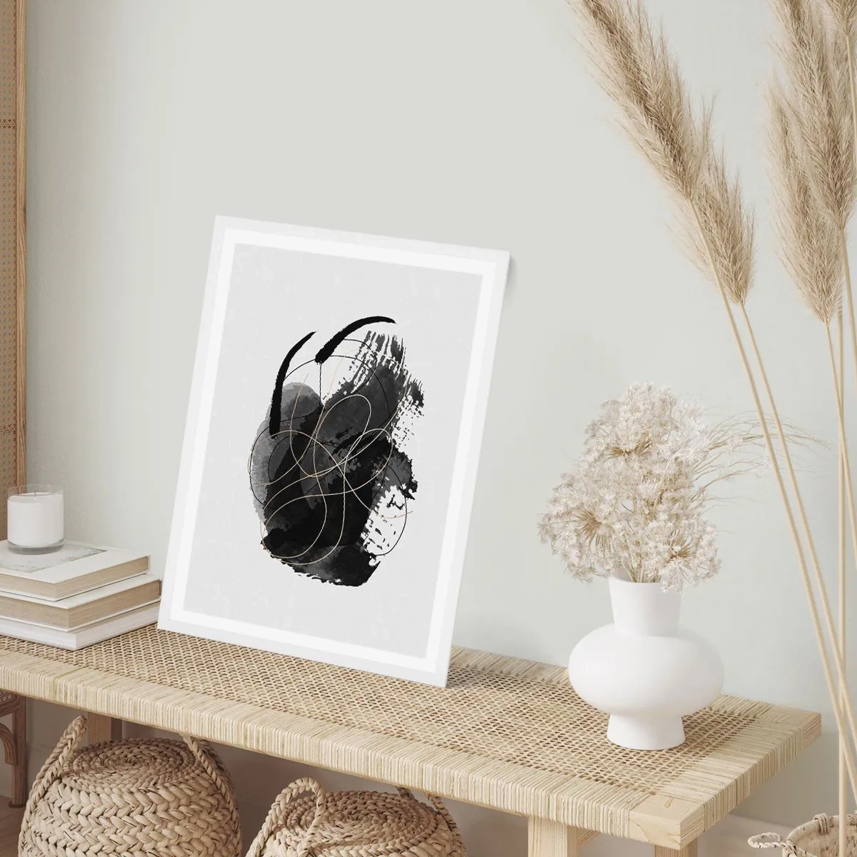 Poster in einem weißen Rahmen - Aus Schwarz entstanden - 50x70 cm