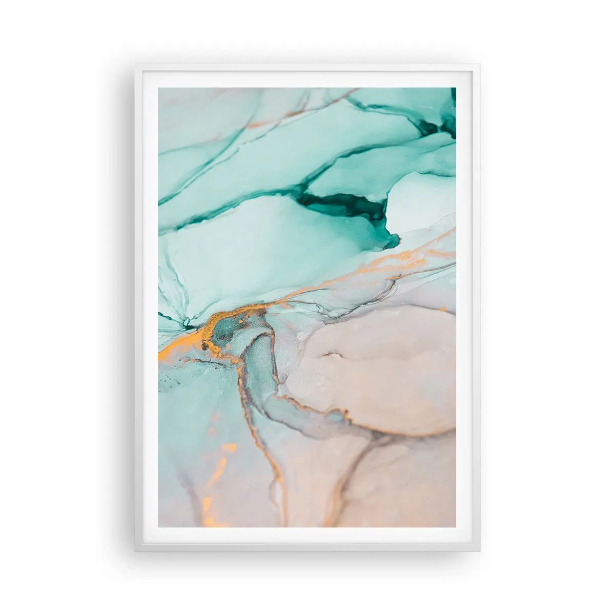 Poster in einem weißen Rahmen - Ein Tanz der Formen und Farben - 70x100 cm