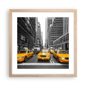 Poster in einem Rahmen aus heller Eiche - Wir färben die Stadt - 40x40 cm