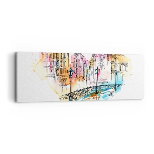 Bild auf Leinwand - Leinwandbild - Das Herz der Stadt - 90x30 cm