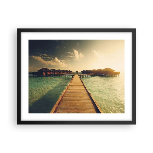 Poster in einem schwarzem Rahmen - Eine herzliche Einladung - 50x40 cm