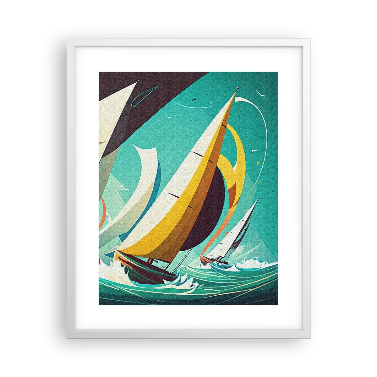 Poster in einem weißen Rahmen - Viel Glück mit den Elementen - 40x50 cm