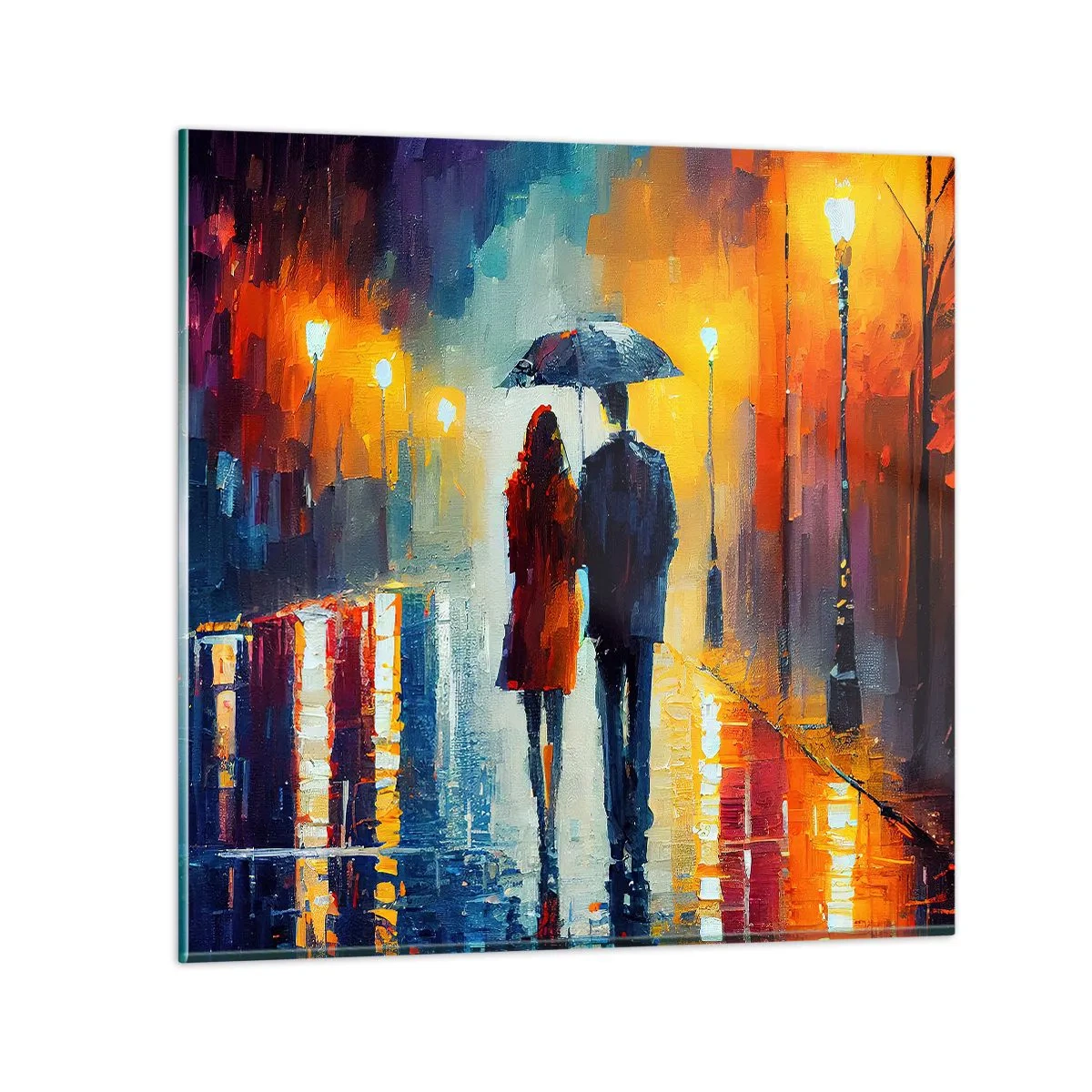 Glasbild - Bild auf glas - Gemeinsam – eine bunte Nacht - 30x30 cm
