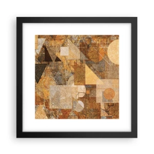 Poster in einem schwarzem Rahmen - Eine kubistische Studie aus Bronze - 30x30 cm