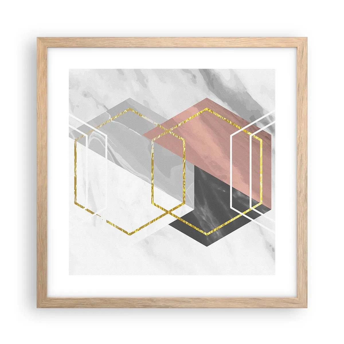 Poster in einem Rahmen aus heller Eiche - Kettenkomposition - 40x40 cm