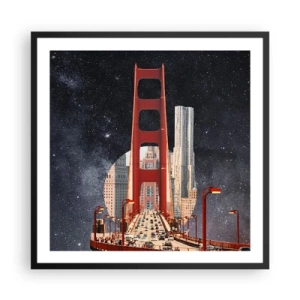 Poster in einem schwarzem Rahmen - Immer im Mittelpunkt - 60x60 cm