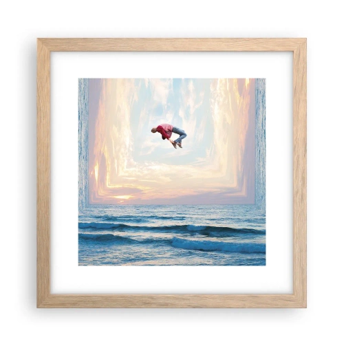 Poster in einem Rahmen aus heller Eiche - In eine andere Dimension - 30x30 cm