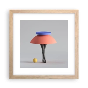 Poster in einem Rahmen aus heller Eiche - Surrealistische Komposition - 30x30 cm