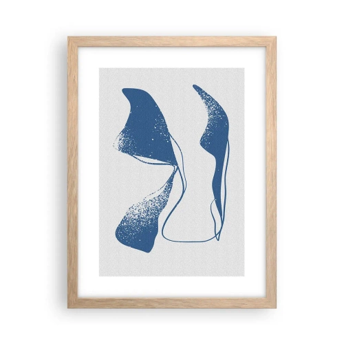 Poster in einem Rahmen aus heller Eiche - Geflügelte Abstraktion - 30x40 cm