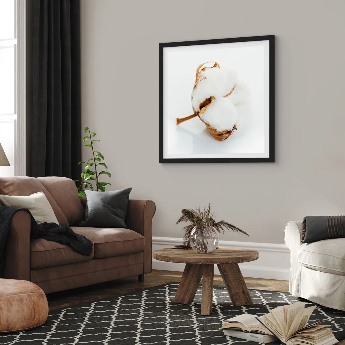 Poster in einem schwarzem Rahmen - Von Natur aus weich - 40x40 cm