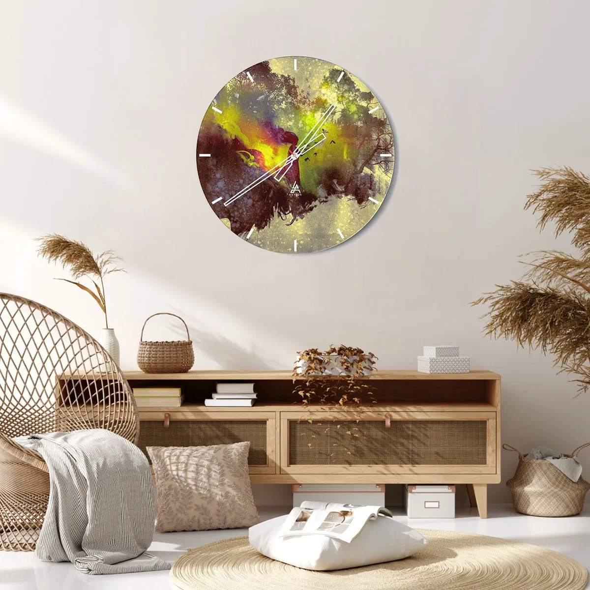 Wanduhr - Glasuhr - Mutter Natur - 30x30 cm