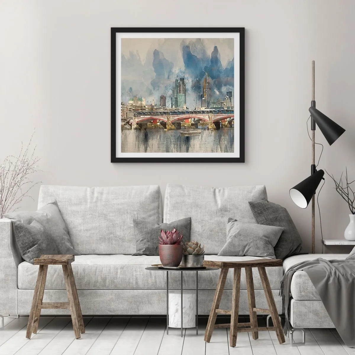Poster in einem schwarzem Rahmen - London in seiner ganzen Pracht - 30x30 cm