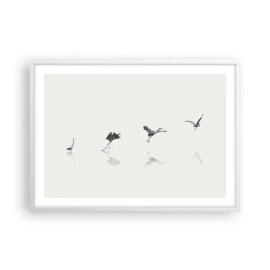 Poster in einem weißen Rahmen - Vier einfache Schritte - 70x50 cm