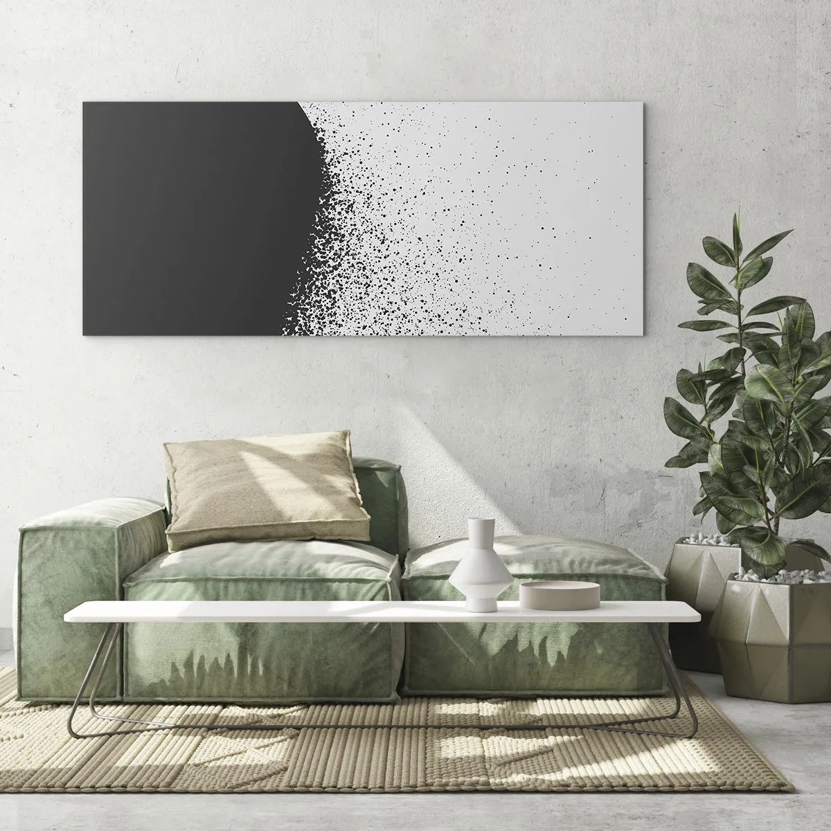 Glasbild - Bild auf glas - Bewegung von Molekülen - 100x40 cm