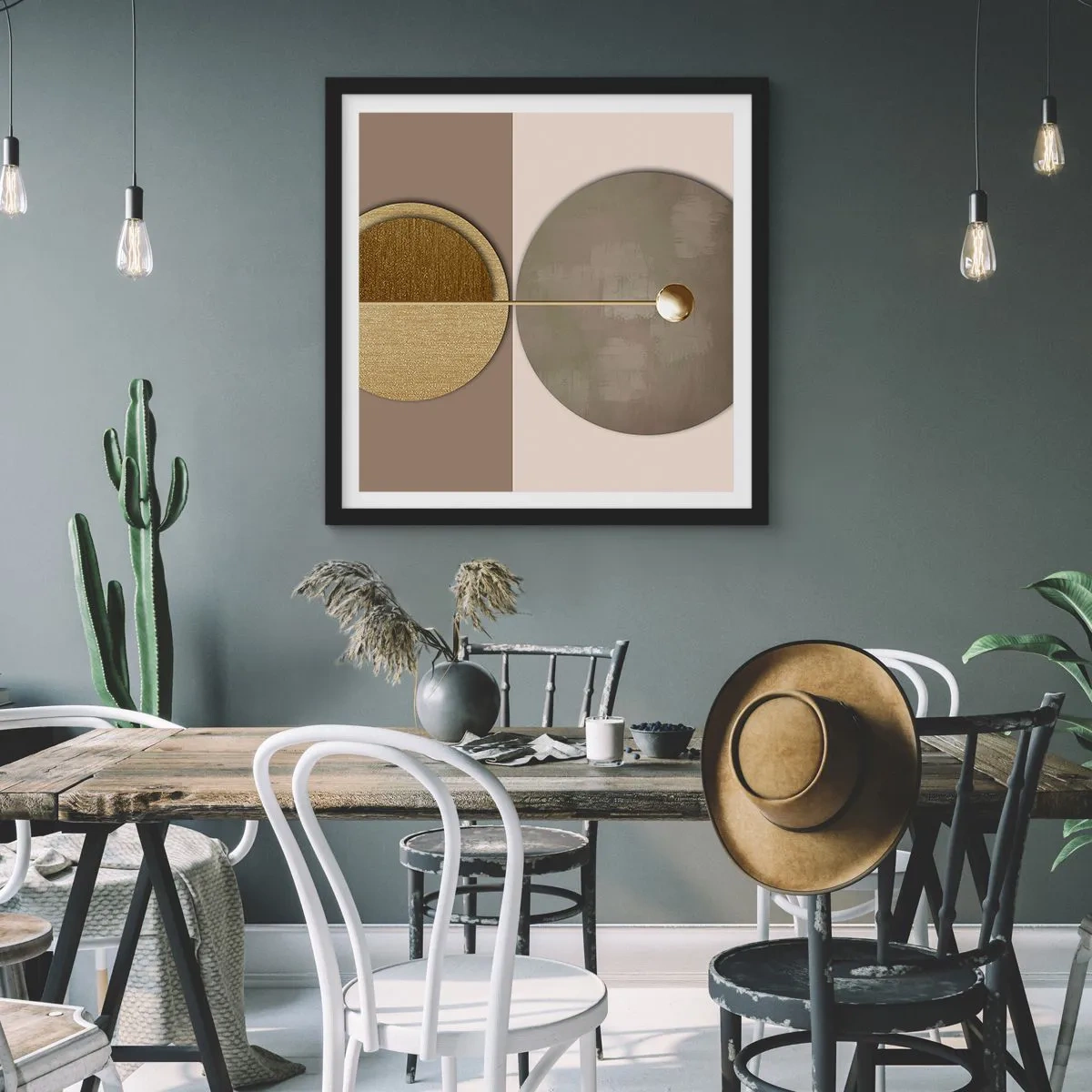 Poster in einem schwarzem Rahmen - Perfekte Balance - 60x60 cm