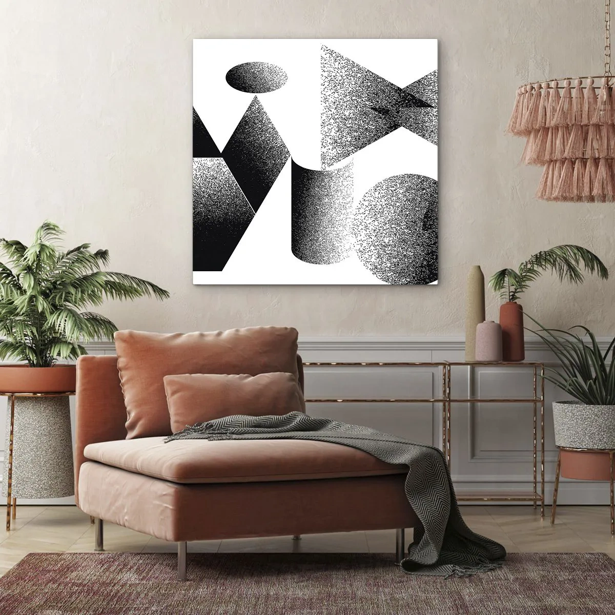 Bild auf Leinwand - Leinwandbild - Winkel und Ovale - 50x50 cm