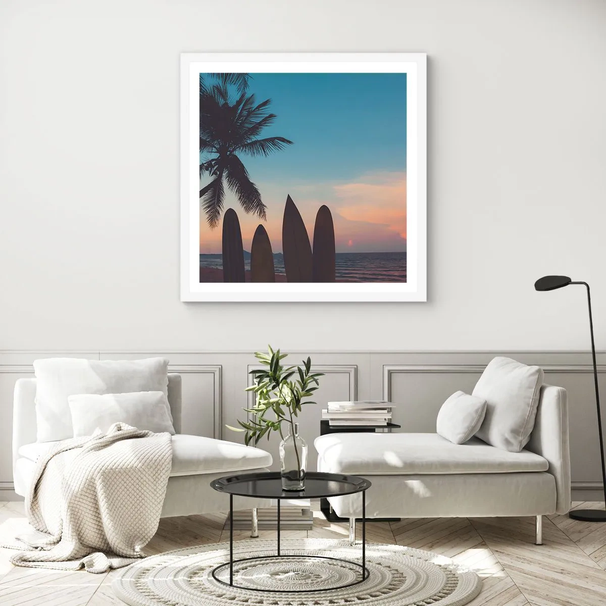 Poster in einem weißen Rahmen - Morgen wird es auch lustig - 50x50 cm