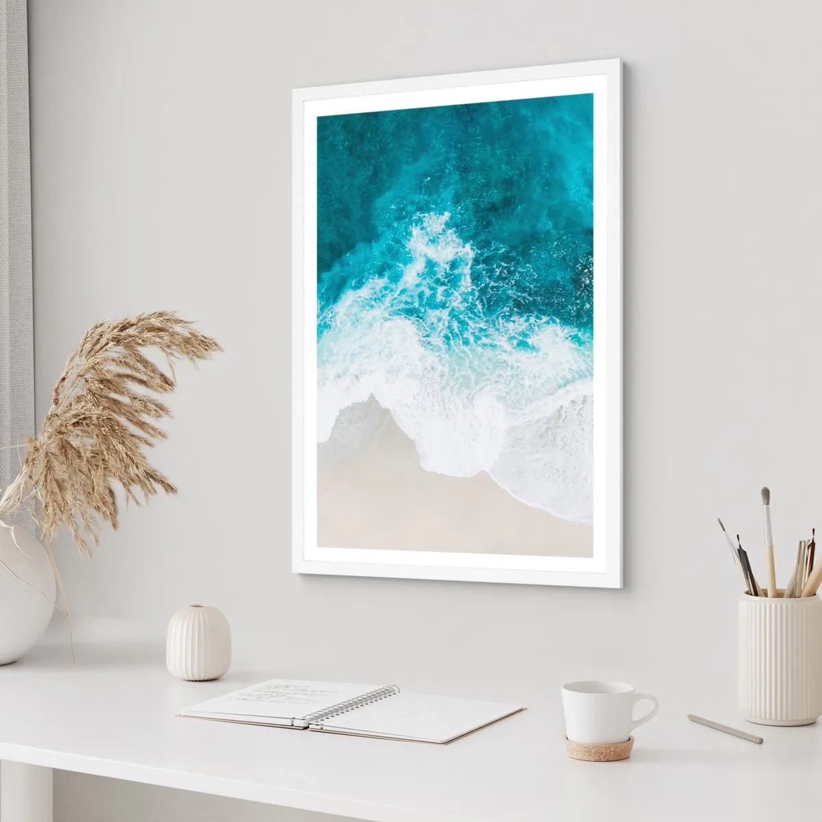 Poster in einem weißen Rahmen - Natürliche Liebkosung - 40x50 cm