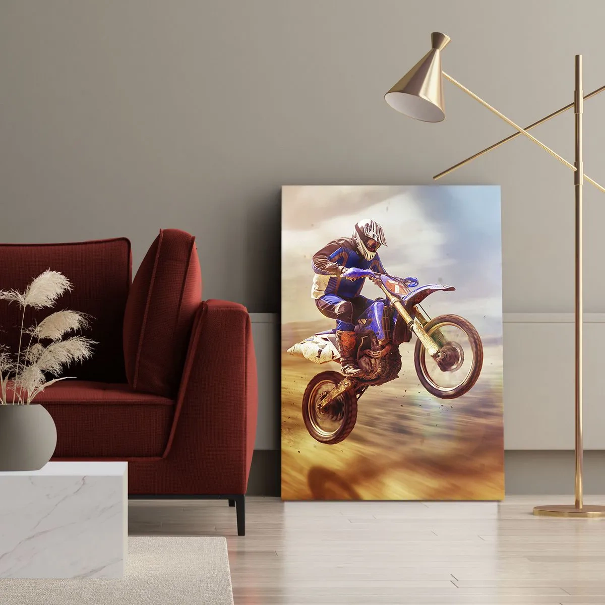Bild auf Leinwand - Leinwandbild - Motorradschwindel - 45x80 cm