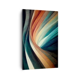 Bild auf Leinwand - Leinwandbild - Abstrakte Wellen in warmen und kühlen Farbtönen - 80x120cm - Aus Farben gewebt - Moderne Wanddekoration für Wohnzimmer und Schlafzimmer ARTTOR