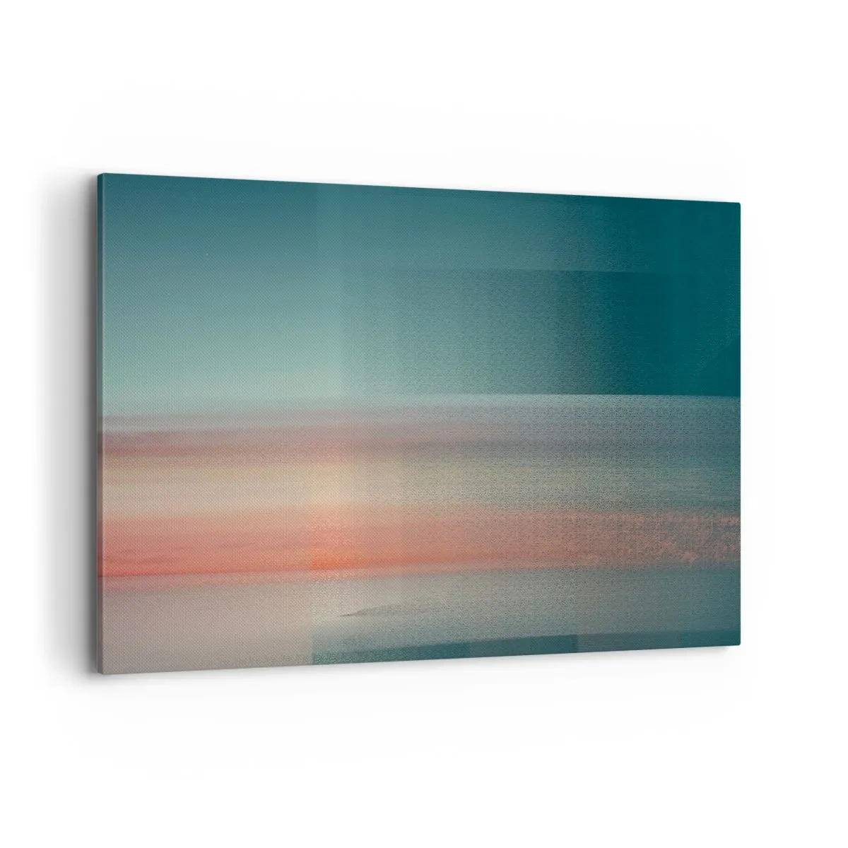 Bild auf Leinwand - Leinwandbild - Ein Sonnenuntergang in Pastelltönen über einem ruhigen Horizont - 120x80cm - Abstraktion: Lichtwellen - Moderne Wanddekoration für Wohnzimmer und Schlafzimmer ARTTOR