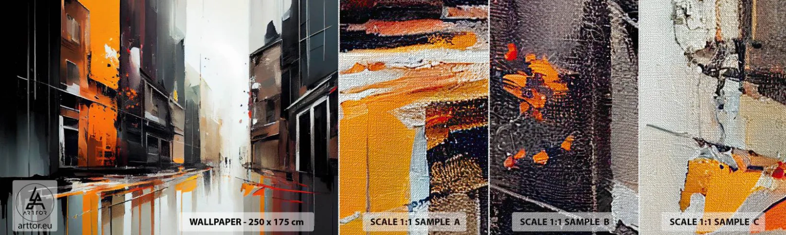 Fototapeten Muster Premium Canvas - Regnerischer Tag - Die Architektur, Moderne Kunst, Stadt - 100x30 cm