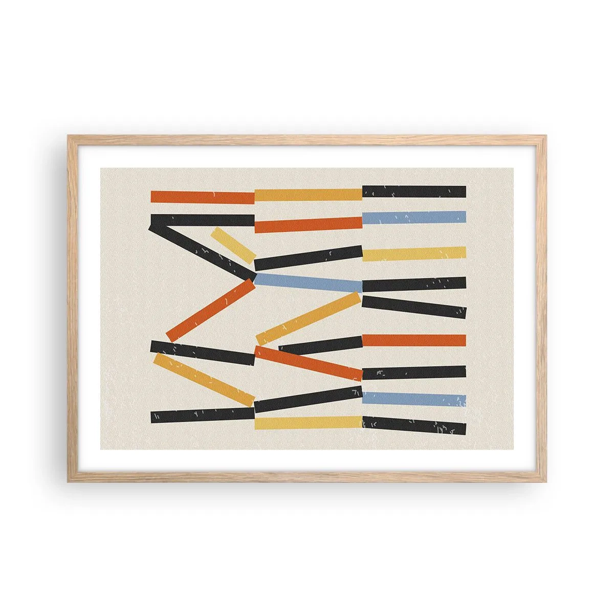 Poster in einem Rahmen aus heller Eiche - Komposition auf der Ebene - 70x50 cm