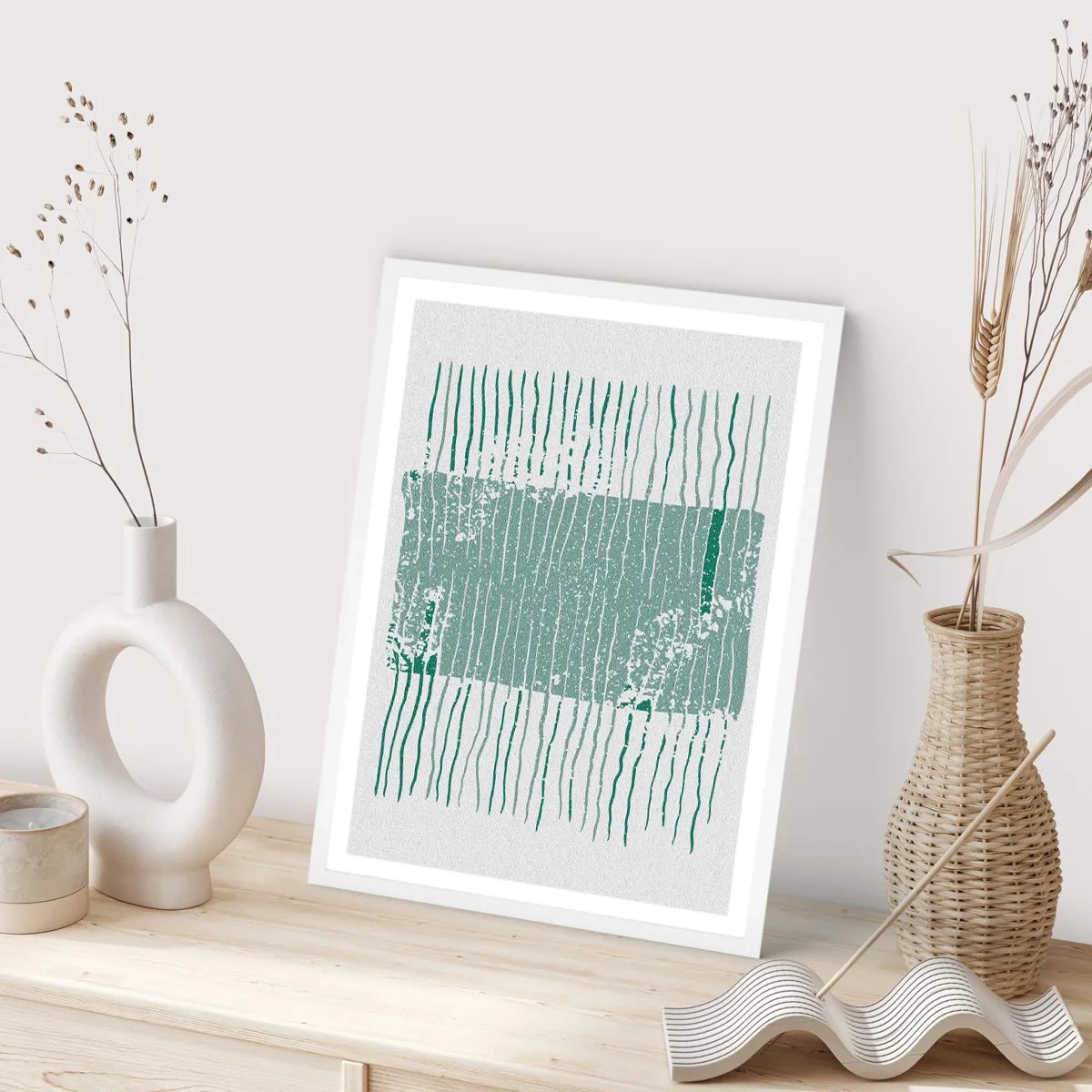 Poster in einem weißen Rahmen - Marine Abstraktion - 40x50 cm