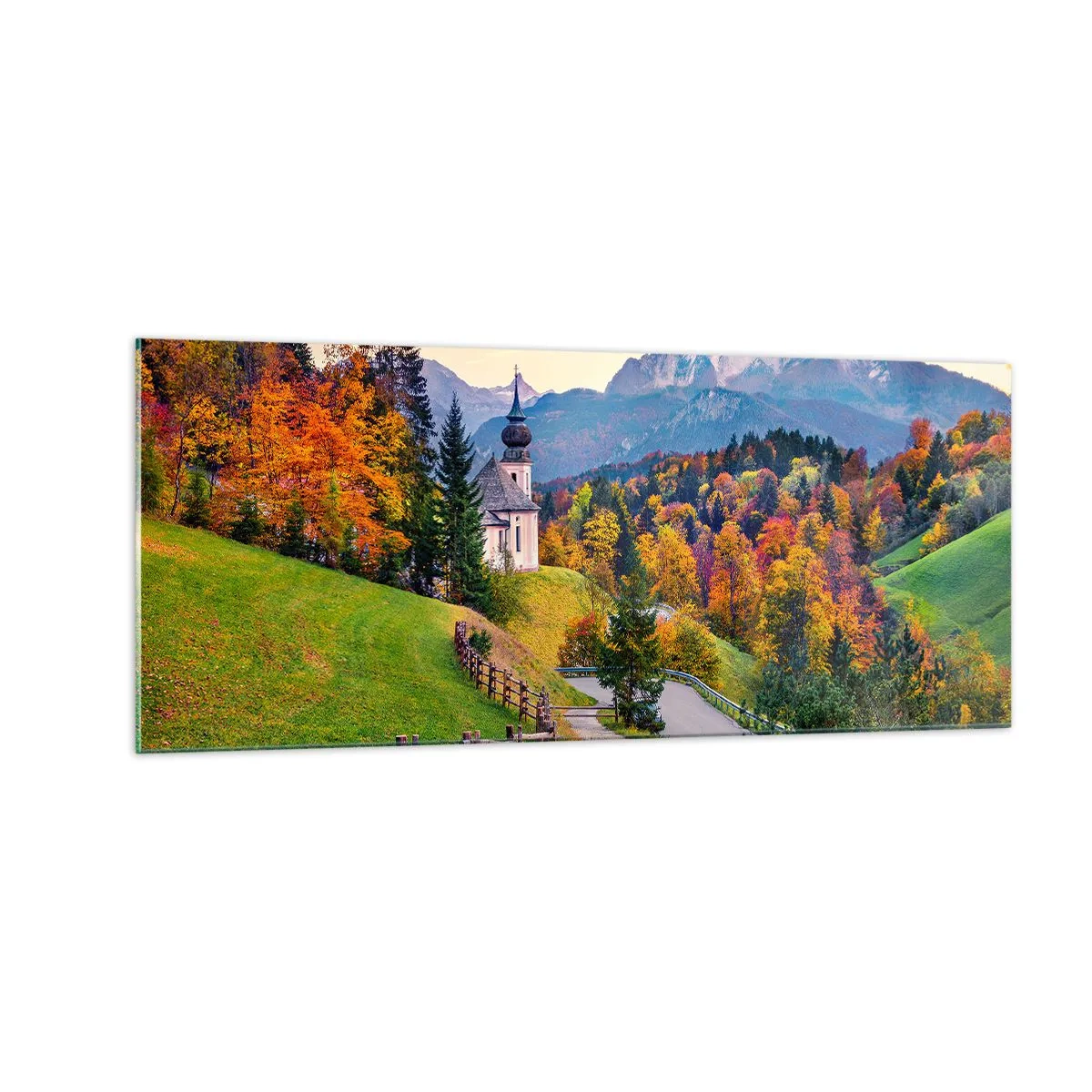 Glasbild - Bild auf glas - Landschaftsartige Malerei - 100x40 cm