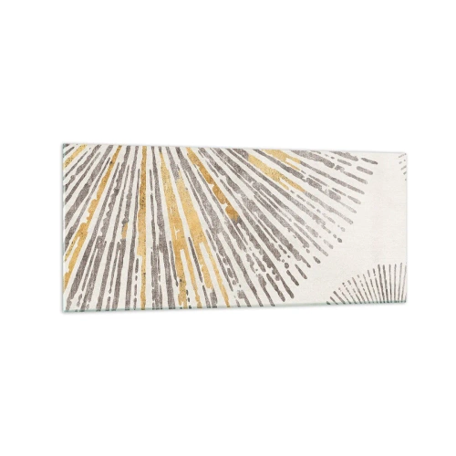 Glasbild - Bild auf glas - Abstraktes strahlenförmiges Muster - 120x50cm - Schönheit des Strahls - Moderne Wanddekoration für Wohnzimmer und Schlafzimmer ARTTOR