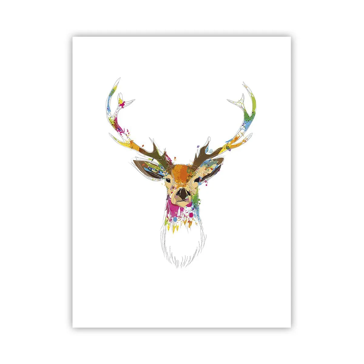 Poster - Ein mildes Reh in Farbe getaucht - 30x40 cm