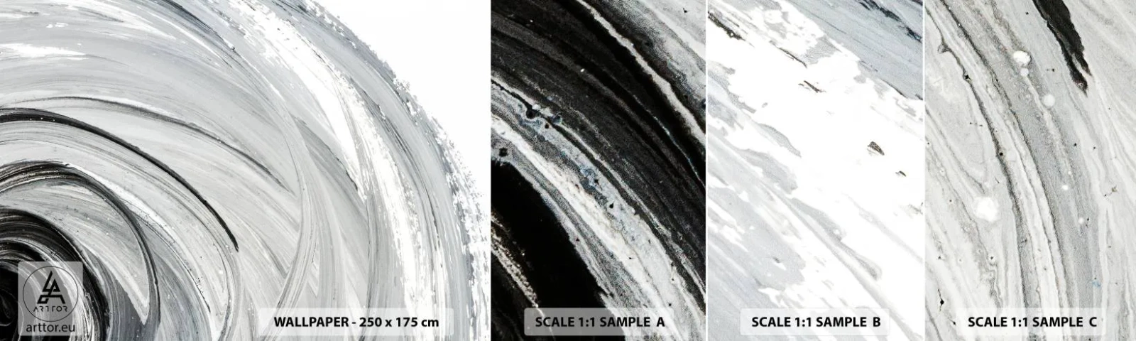 Fototapeten Muster Selbstklebend Deluxe Sticker - Orbitale Komposition - Minimalistisch, Stück, Malen - 100x30 cm