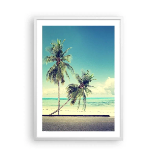 Poster in einem weißen Rahmen - Zeit um in die Ferien zu starten - 50x70 cm