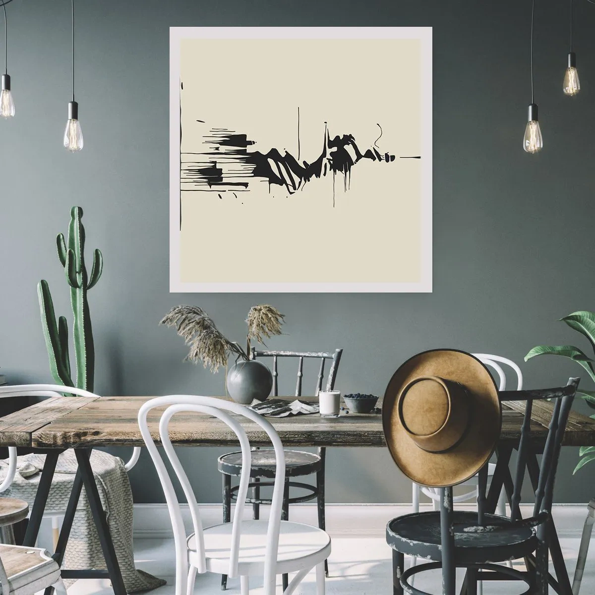 Poster - Hastige Abstraktion - 40x40 cm