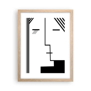 Poster in einem Rahmen aus heller Eiche - Einfach ein Kuss - 30x40 cm
