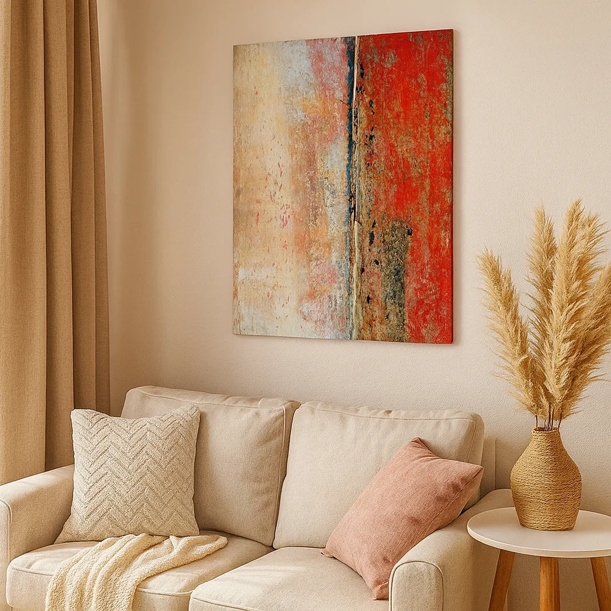 Bild auf Leinwand - Leinwandbild - Eine abstrakte Komposition, inspiriert vom Meer und der Natur. - 50x70cm - Vielleicht liegt es am Meer - Moderne Wanddekoration für Wohnzimmer und Schlafzimmer ARTTOR