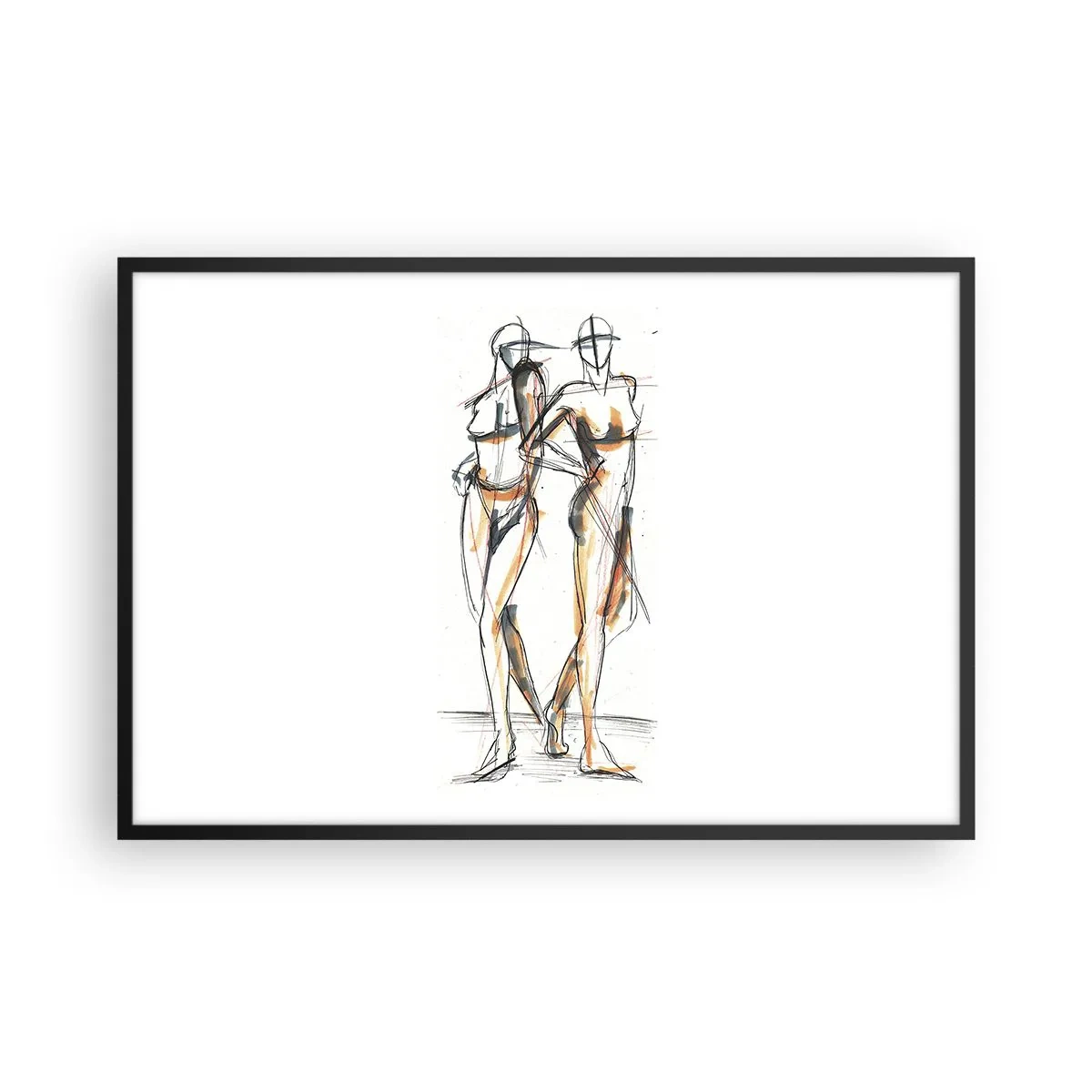 Poster in einem schwarzem Rahmen - Studie der Gnade - 91x61 cm