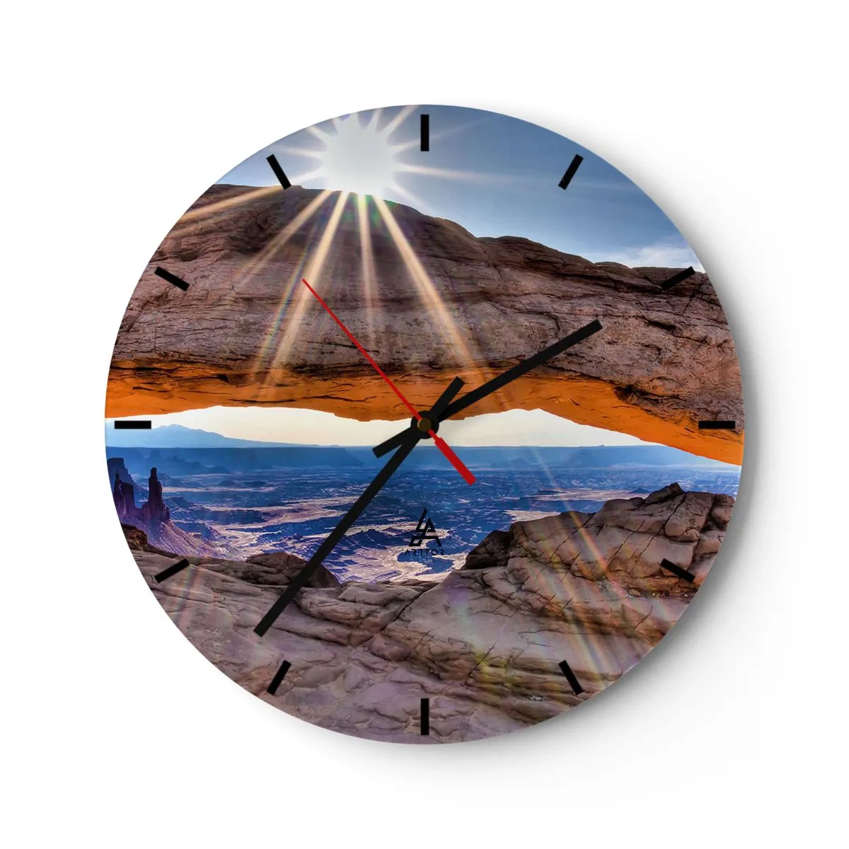 Wanduhr - Glasuhr - Durch das Felsentor - 40x40 cm