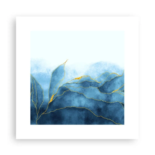 Poster - Blau im Gold - 30x30 cm