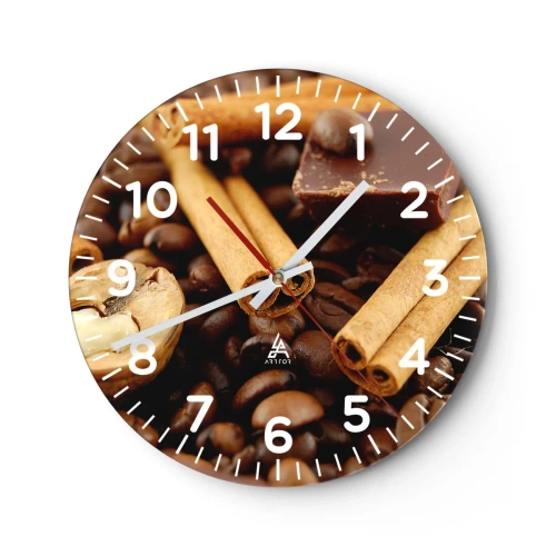 Wanduhr - Glasuhr - Konzert der Aromen - 30x30 cm